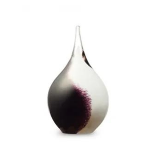Eeuwige Roos Druppel urn 14cm: Black-white-Opaak (50ml)