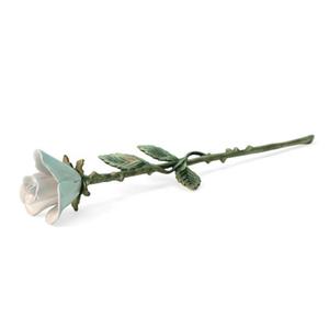 Terrybear Roos mini urn White met bronskleurige steel