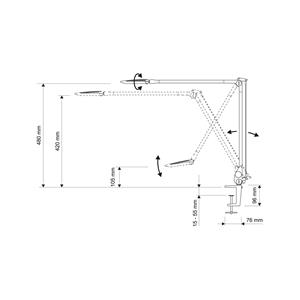 Maul optimus LED bureaulamp, antraciet, klemvoet