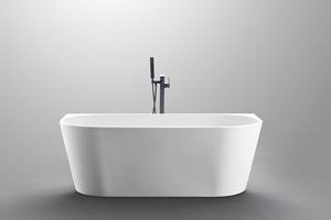 Half Vrijstaand Ligbad Saar 180x80x58 cm Glasvezelversterkt Acryl Mat Wit Met Waste en Overloop
