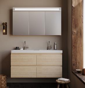 Sanexo Spiegelkast Emilia 120 met LED Verlichting Licht Eiken