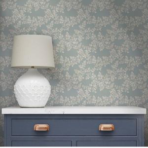 LAURA ASHLEY Vliestapete "Laura Ashley Burnham Pale Seaspray Vliestapete", geblümt, Laura Ashley Burnham Pale Seaspray Vliestapete