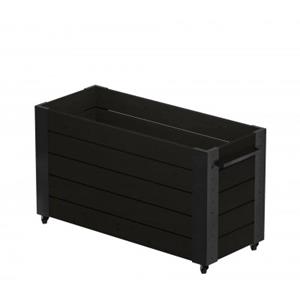 Trendyard Zwarte Grote Hoge Plantenbak Cubic Op Wielen
