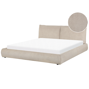 BELIANI Waterbed corduroy taupe 180 x 200 cm VINAY