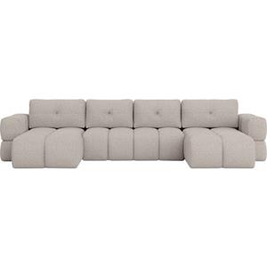 andas Wohnlandschaft EJSTRUP lose Rückenkissen, XXL: B/T/H: 408/186/92 cm, auch in Bouclé, verwandelbar zum Schlafsofa, Bettfunktion, aufwändige Steppung