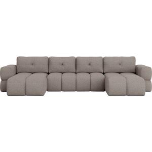 andas Wohnlandschaft EJSTRUP lose Rückenkissen, XXL: B/T/H: 408/186/92 cm, auch in Bouclé, verwandelbar zum Schlafsofa, Bettfunktion, aufwändige Steppung