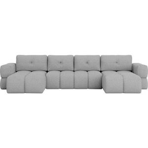 andas Wohnlandschaft EJSTRUP lose Rückenkissen, XXL: B/T/H: 408/186/92 cm, auch in Bouclé, verwandelbar zum Schlafsofa, Bettfunktion, aufwändige Steppung
