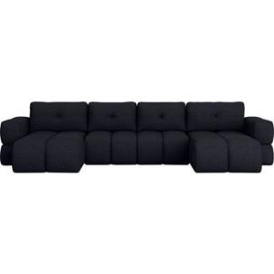 andas Wohnlandschaft EJSTRUP lose Rückenkissen, XXL: B/T/H: 408/186/92 cm, auch in Bouclé, verwandelbar zum Schlafsofa, Bettfunktion, aufwändige Steppung