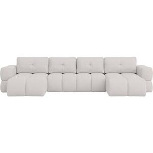 andas Wohnlandschaft EJSTRUP lose Rückenkissen, XXL: B/T/H: 408/186/92 cm, auch in Bouclé, verwandelbar zum Schlafsofa, Bettfunktion, aufwändige Steppung