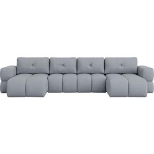 andas Wohnlandschaft EJSTRUP lose Rückenkissen, XXL: B/T/H: 408/186/92 cm, auch in Bouclé, verwandelbar zum Schlafsofa, Bettfunktion, aufwändige Steppung