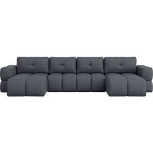 andas Wohnlandschaft EJSTRUP lose Rückenkissen, XXL: B/T/H: 408/186/92 cm, auch in Bouclé, verwandelbar zum Schlafsofa, Bettfunktion, aufwändige Steppung