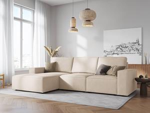 Milo Casa 3.5-zitshoekbank Carlo links ribstof | 