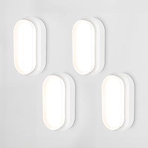 HOFTRONIC™ Set van 4 C-Series - LED Plafondlamp wit ovaal - Wandlamp - Scheepslamp - IP54 - 12W - 1160lm - 4000K neutraal wit - voor binnen en buiten