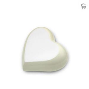 Urnwebshop Mini Odyssee Hart Urn Ivoor - Witte Inlay (0.08 liter)