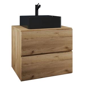 VCM 2-tlg. Waschplatz Waschtisch Badmöbel Set Waschbecken Lendas S BL Schublade