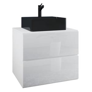 VCM 2-tlg. Waschplatz Waschtisch Badmöbel Set Waschbecken Lendas S BL Schublade