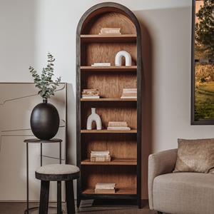 Tower Living Wandkast Rotondi Mangohout en eikenfineer, 220 x 70cm - Zwart
