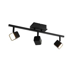 qazqa Moderne Wandleuchte schwarz inkl. led mit Schalter 3-flammig - Nola - Schwarz