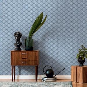 Livingwalls Behang Grafisch Motief Blauw En Grijs - 53 Cm X 10,05 M - As-390622