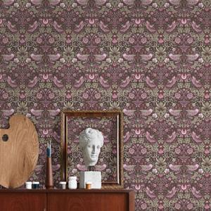 Livingwalls Behang Vogel , Rood, Beige En Zwart - 53 Cm X 10,05 M - As-390562