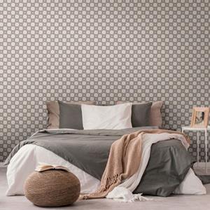 Livingwalls Behang Grafisch Motief Blauw, Grijs, Beige, Groen Grijs En Wit