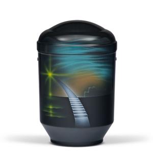 Gedenkartikelen Urn zwart edelstaal: Hemeltrap (4000ml)