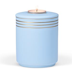Gedenkartikelen Urn + waxine Atlantique met decorband in goudkleur