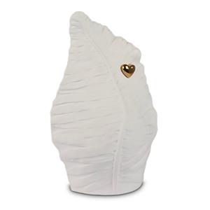 Gedenkartikelen Boomblad design urn met hartje in goudkleur (3800ml)