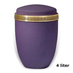 Gedenkartikelen Urn Violet-velours met messing reliëf decorband (4000ml)