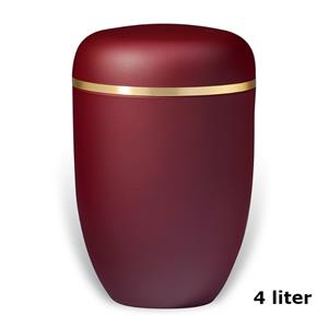 Gedenkartikelen Urn edelstaal Wijn-Rood met gouden band (4000ml)