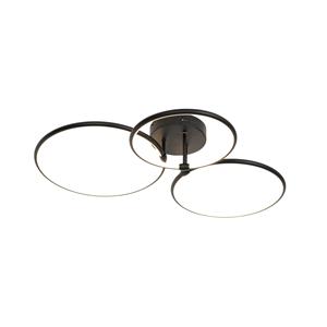 qazqa Deckenleuchte schwarz inkl. led 3-stufig dimmbar 3-flammig - Joaniqa - Schwarz