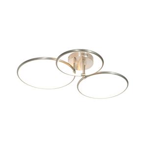 qazqa Deckenleuchte Stahl inkl. led 3-stufig dimmbar 3-flammig - Joaniqa - Stahl