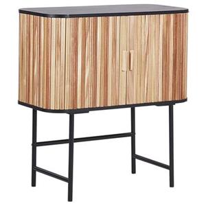 Beliani  CARNEY - Dressoir - Lichthout|Zwart - MDF