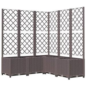 VidaXL Plantenbak met latwerk 120x120x136 cm polypropeen bruin