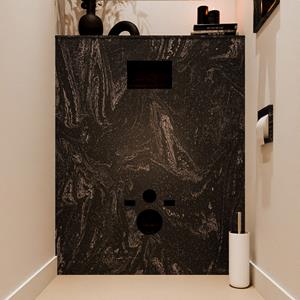 Mondiaz Hope toiletplaat solid surface 100x125cm lava voorgeboord