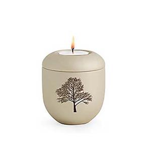 Urnwebshop Champagnekleurige Waxinelicht Urntje Boom (0.3 liter)