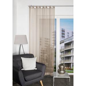 HOME WOHNIDEEN Vorhang "NESSI", (1 St.), Uni, Voile, transparent, Schlaufen inkl. Zugband