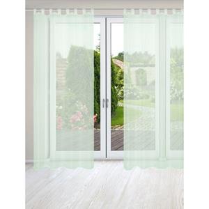 HOME WOHNIDEEN Vorhang "NESSI 2er Pack", (2 St.), Uni, Voile, transparent, Schlaufen inkl. Zugband, 2er Pack