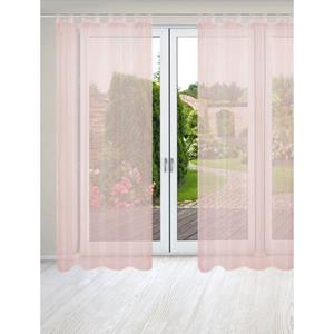 HOME WOHNIDEEN Vorhang "NESSI 2er Pack", (2 St.), Uni, Voile, transparent, Schlaufen inkl. Zugband, 2er Pack