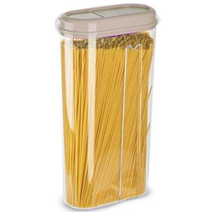 PlasticForte Voedselcontainer strooibus - beige - 2350 ml - kunststof - 15 x 8 x 30 cm - voorraadpot -