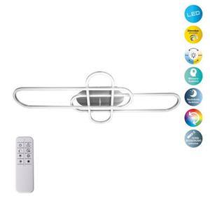 Naeve Leuchten LED-Deckenleuchte Carlon, drei Ovale, CCT RGB grau