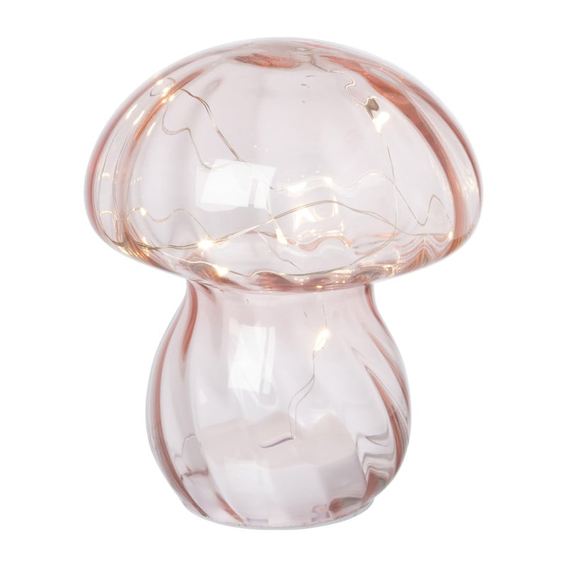 Xenos Tafellamp paddenstoel - roze - ø13x15 cm
