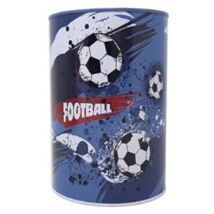 Concorde Spaarpot blik voetbal - blauw - 10 x 15 cm -