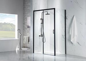 Saniclear Slide Black douchecabine 140x100 mat zwart