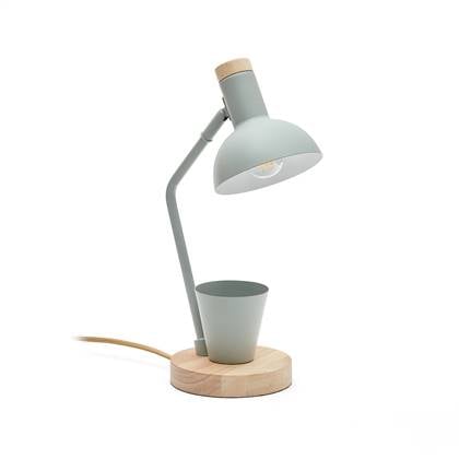 Kave Home  Katia-bureaulamp van hout en groen metaal