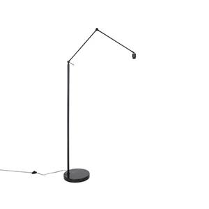 qazqa Moderne Stehlampe schwarz verstellbar - Editor - Schwarz