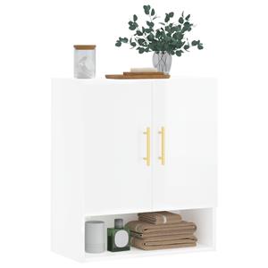 vidaXL Fächerschrank Wandschrank Hochglanz-Weiß 60x31x70 cm Holzwerkstoff (1-St)