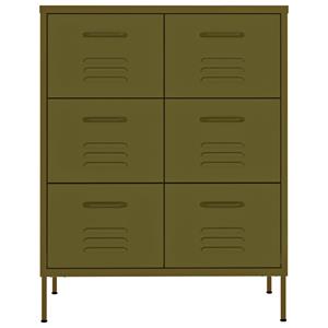 vidaXL Fächerschrank Schubladenschrank Olivgrün 80x35x101,5 cm Stahl (1-St)