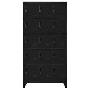 vidaXL Lockerkast 90x40x180 cm staal zwart