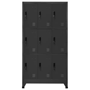 vidaXL Lockerkast 90x45x180 cm staal antracietkleurig